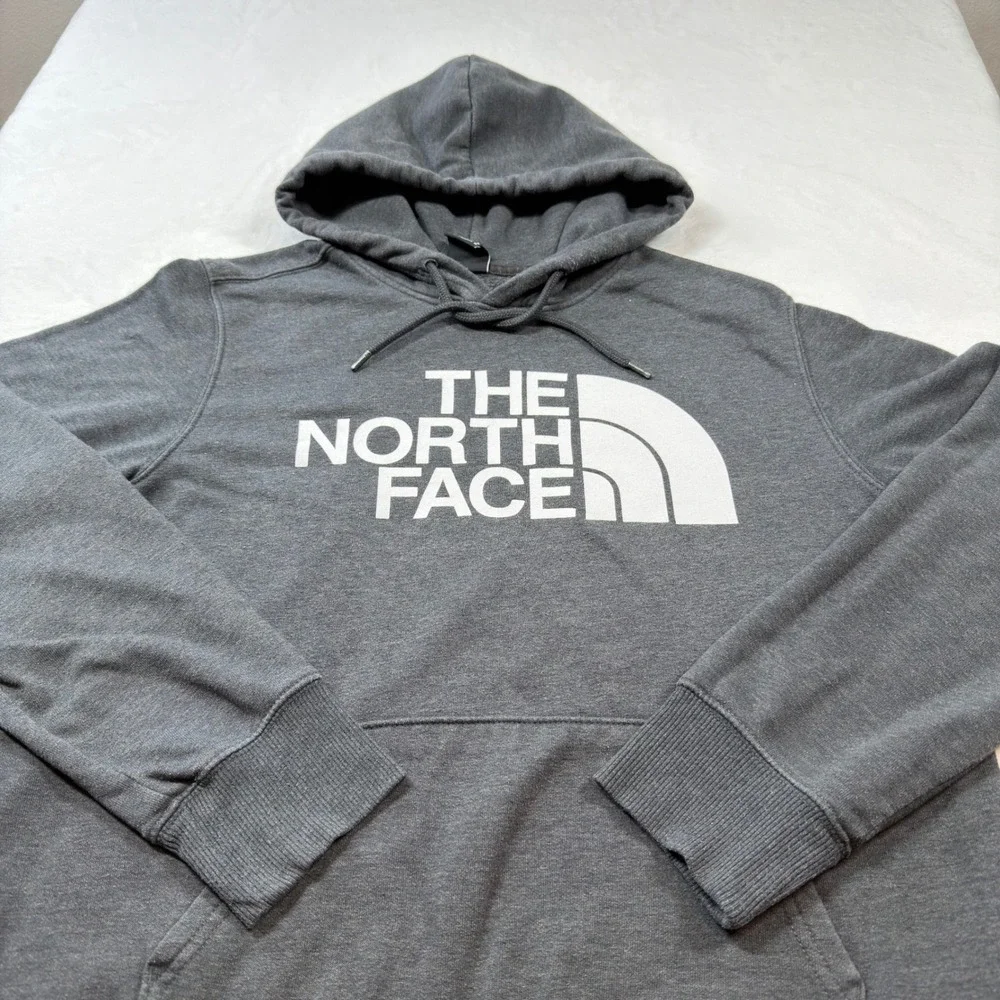 The North Face Hoodie Mens M Gray Fair Half Dome‎ Logo Pullover Fleece SP21 RTO